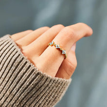 925 Sterling Silver Inlaid Zircon Flower Ring Rings
