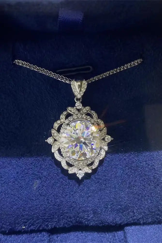 5 Carat Moissanite 925 Sterling Silver Necklace Silver One Size Necklaces