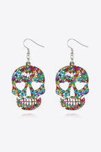 Acrylic Skull Drop Earrings Multicolor One Size