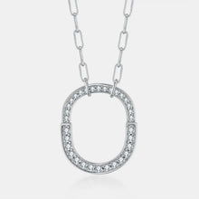 925 Sterling Silver Inlaid Moissanite Pendant Necklace