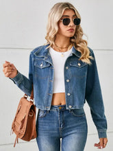 Button Up Long Sleeve Denim Jacket Woman Outerwear