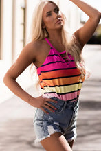 Striped Gradient Ladder-Cutout Tank Tanks & Camis