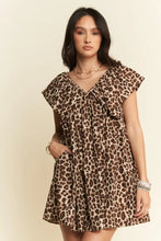 Dani animal printed velvet babydoll dress with ruffles