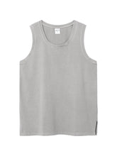 Men's Side Slit Round Neck Tank Gray