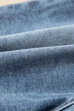 Pearl Beaded Raw Hem Wash Denim Shorts Denim Shorts