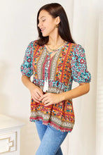 Devine Bohemian Tassel Tie Puff Sleeve Babydoll Blouse Woman Blouses