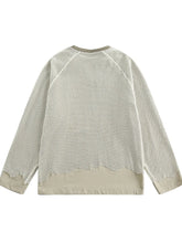 Men's Vintage Mesh Letter Notched Sweatshirt