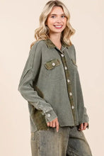 Mittoshop Mineral Washed Plaid Button Down Shacket Woman Outerwear