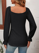 Mandy Tie Front V-Neck Puff Sleeve Blouse Woman Blouses