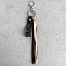 Genuine Leather Tassel Keychain Black One Size Key Chain