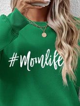 Letter Graphic Round Neck Sweatshirt Woman Sweatshirts