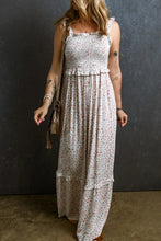 Ruffled Smocked Printed Sleeveless Maxi Dress Woman Maxi Dress