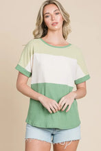 BOMBOM Color Block Short Sleeve T-Shirt Woman T Shirts