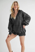 Aemi+Co Exposed Seam Zip Up Drawstring Hooded Jacket Woman Outerwear