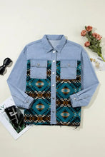 Pocketed Button Up Long Sleeve Denim Jacket Woman Outerwear