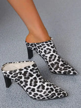 PU Leather Leopard Point Toe Pumps woman pumps