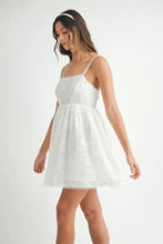 MABLE Eyelet Lace Babydoll Mini Cami Dress Casual Dresses