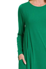 Zenana Long Sleeve Flare Dress With Pockets Casual Dresses