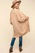 Haptics Stripe Textured Open Front Cardigan with Pockets Woman Outerwear