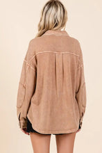 Mittoshop Mineral Wash French Terry Elbow Patch Shacket Woman Outerwear
