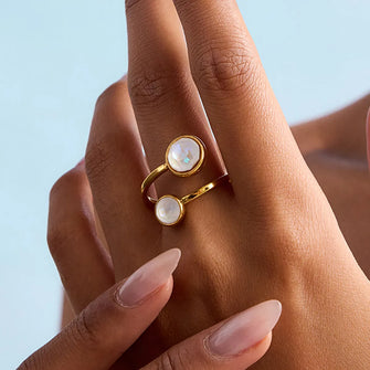18K Gold-Plated Inlaid Zircon Open Ring Gold One Size
