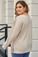 Plus Size Multicolor V-Neck Dropped Shoulder Sweater Woman Blouses