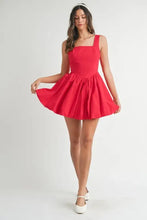 MABLE Poplin Square Neckline Bubble Mini Dress Casual Dresses