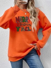 Letter Graphic Round Neck Long Sleeve Sweatshirt Pumpkin Woman Sweatshirts