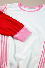 Striped Color Block Round Neck Long Sleeve Sweatshirt Woman Sweatshirts
