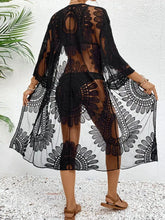 Lace Open Front Longline Cover-Up Swimwear Cover-Ups