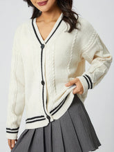 Star Embroidered V-Neck Long Sleeve Cardigan Woman Outerwear