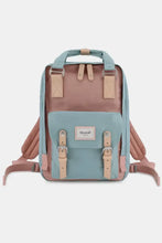 Himawari Contrast Waterproof Nylon Backpack Bag Blue Pink One Size Backpacks