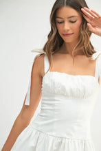 MABLE Shoulder Tie Corset Panel Mini Dress Casual Dresses