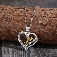 Alloy Inlaid Zircon Heart Pendant Necklace Silver One Size
