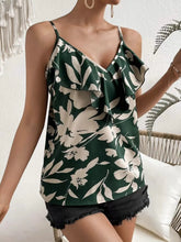 Ruffled Printed V-Neck Cami