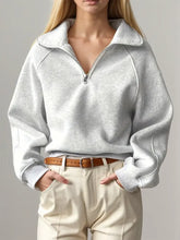 Half Zip Long Sleeve Sweatshirt Woman Sweatshirts