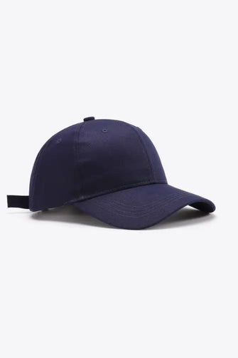 Plain Adjustable Cotton Baseball Cap Dark Blue One Size Hats