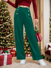 Wide Leg Pants Dark Green