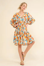 And The Why Printed Open Back Puff Sleeve Casual Dress Casual Dresses