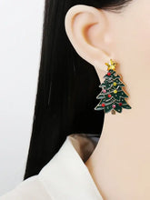 Alloy Inlaid Rhinestone Christmas Tree Earrings Earrings