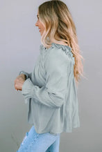 Frill Trim Flounce Sleeve Blouse Woman Blouses