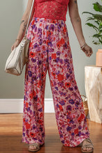 Floral Wide Leg Elastic High Waist Pants