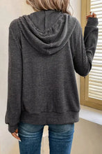 Drawstring Zip Up Long Sleeve Hooded Jacket Woman Outerwear