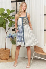 ADORA Patchwork Button Front Mini Dress Woman Casual Dress