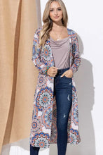 And The Why Printed Kimono Open Front Longline Cardigan Aztec Woman Outerwear