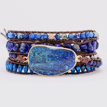 Alloy Bead Braided Bracelet Royal Blue One Size