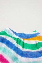 Rainbow Stripes Ruffled Hem Tank Top Tanks & Camis