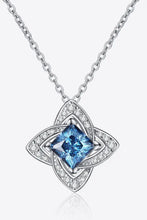1 Carat Moissanite Floral Pendant Necklace Sky Blue One Size Necklaces