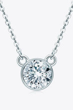 925 Sterling Silver 1 Carat Moissanite Round Pendant Necklace Silver One Size Necklaces