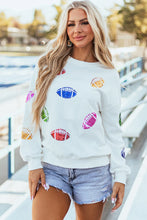 Football Round Neck Long Sleeve Sweatshirt Woman Sweatshirts